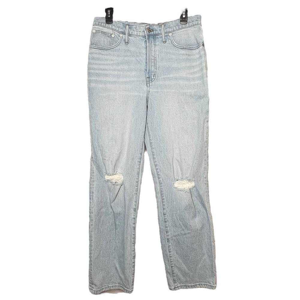 Madewell The Perfect Vintage Straight Leg Light Wash Distressed Denim Jeans 29